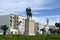 White houses and monument of liberty in La Goulette,Tunisia