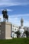 White houses and monument of liberty in La Goulette,Tunisia