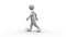 White human figure walking