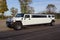 White Hummer wedding limousine.