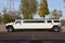 White Hummer wedding limousine.