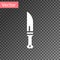 White Hunter knife icon isolated on transparent background. Army knife. Vector