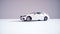 White hybrid sedan car on light background 3d render