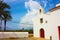 White Ibizan church of the workers of the salt flats of the Balearic islands