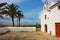 White Ibizan church of the workers of the salt flats of the Balearic islands