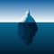 White Iceberg on Blue Atlantic Background Vector