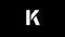 White icon of K letter appears on a black background.
