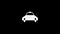 White icon of Taxi appears on a black background.