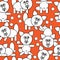 White icons cats seamless pattern