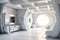 white interior of utopian futuristic moonbase, neural network generated art