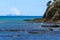 White Island, an active volcano, seen from the Whakatane Heads, New Zealand