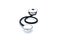 On a white isolated background lies a black stethoscope.