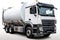 White isolated cutout tank truck