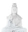 White jade stone carving Kuan Yin statue