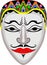 White Javanese Indonesian Traditional Mask Vector