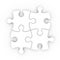 White jigsaw . isolated puzzle with clipping path