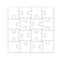 White jigsaw puzzle with clipping path
