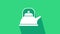 White Kettle with handle icon isolated on green background. Teapot icon. 4K Video motion graphic animation