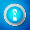 White Keyhole icon isolated on blue background. Key of success solution, business concept. Keyhole express the concept