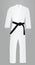 White kimono with black belt