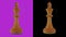 White king chess piece chromakey 360 degree rotation