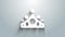 White King crown icon isolated on grey background. 4K Video motion graphic animation