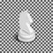 White knight chess piece isometric, vector illustration.