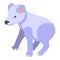 White koala icon isometric vector. Cute bear