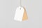 White and kraft clothing tag, gift tag mockup