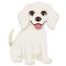 White Labrador Puppy Dog Character Vector Illustration Sitting