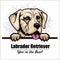 White Labrador - vector peeking dog head, dog breed