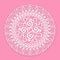White lace and diamond circle on pink background vector