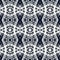 White lace on navy blue vector geometrical pattern