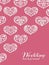 White lacy hearts on pink - romance wedding background