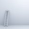 White ladder on white wall background with blank space