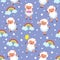 White lamb, small sheep baby. Sweet dream vector seamless pattern