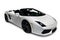 White Lamborghini Roadster with clipping path