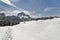 White landscape of Val Gardena, in the Dolomites