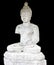 White Lanna thai buddha statue black background