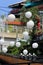 White lantern decoration in punclut tourism place Bandung, Indonesia