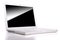 White laptop isolated with clipping path.