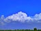 White large cloud blue sky landscape india