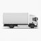 White large delivery truck without text and view from full side