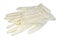 White latex medical gloves on white