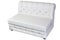 White leather modern banquette bench with storage space, isolate