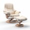 White Leather Recliner Chair With Ottoman - Realistic 3d Render