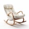 White Leather Rocking Chair With Ottoman - 3d Render