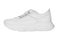 White leather sneakers isolated on white background. Casual style. White laces and white rubber sole. Fashion footwear