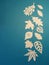 White leaves. Paper cutting.