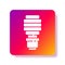 White LED light bulb icon isolated on white background. Economical LED illuminated lightbulb. Save energy lamp. Square